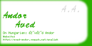 andor aved business card